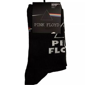 Pink Flyod Novelty Printed Ankle Socks Black OS Adult Official Band Merchandise